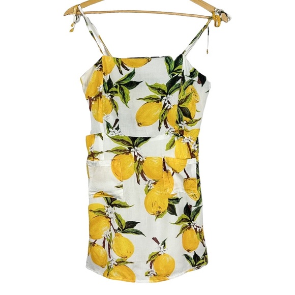 Nasty Gal You’re My Main Squeeze Lemon Mini Dress Size 4 - Picture 2 of 8